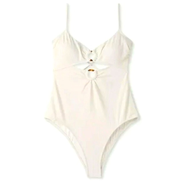 Shade & Shore Other - Shade & Shore Double Ring Ribbed One Piece Swimsuit Small NWT